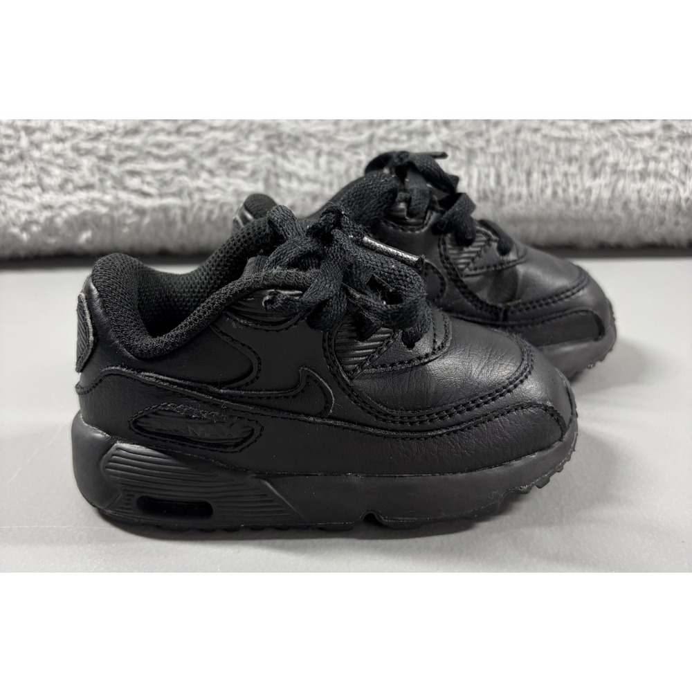 Nike Air Max 90 Crib Shoes LTR (TD) Triple Black Toddler 6C 833416-001